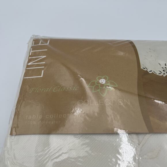 Lintex Linens Floral Classic Ivory Embroidered Tablecloth 60X120 Rectangle NEW - Picture 6 of 13